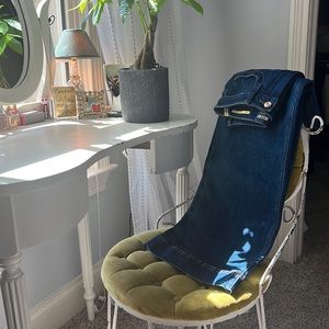 Maeve by anthropology, dark denim, flare jeans, size 25